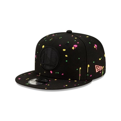 Sapca New Era Golden State Warriors NBA Neon Splatter 9FIFTY Snapback - Negrii